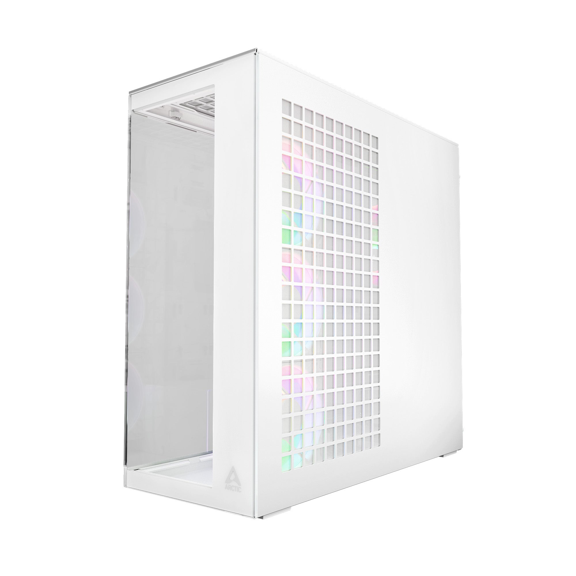 CARCASA Arctic "Xtender VG Wh", mid tower, max 8xfan, 3x P14 Pro R A-RGB si 2x P12 Pro A-RGB instalate, shroud 24 LED ARGB, USB-C x 1, USB 3.2 x 2, audio+mic, 7 sloturi exp, GPU vertical, riser PCIe 4.0, alb, "ACPCC00017A"