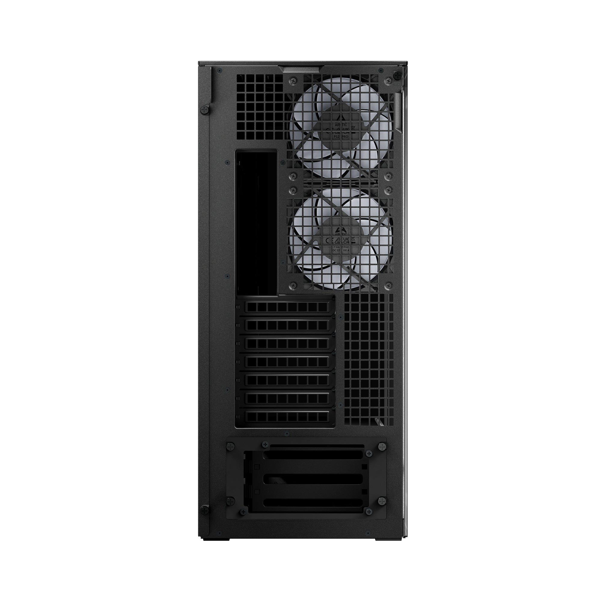 CARCASA Arctic "Xtender", mid tower, max 8xfan, 3xP14 ProR ARGB si 2xP12Pro ARGB instalate, PSU shroud 24 LED ARGB, USB-C x 1, USB 3.2 x 2, audio+mic, 7 sloturi expans, negru, "ACPCC00015A"