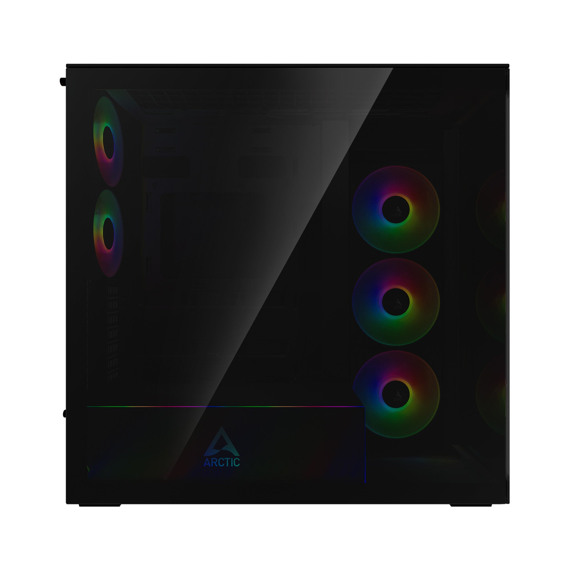 CARCASA Arctic "Xtender", mid tower, max 8xfan, 3xP14 ProR ARGB si 2xP12Pro ARGB instalate, PSU shroud 24 LED ARGB, USB-C x 1, USB 3.2 x 2, audio+mic, 7 sloturi expans, negru, "ACPCC00015A"