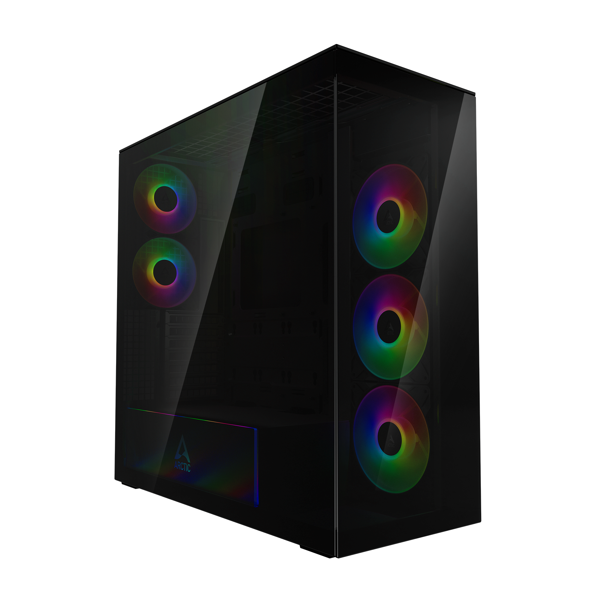 CARCASA Arctic "Xtender", mid tower, max 8xfan, 3xP14 ProR ARGB si 2xP12Pro ARGB instalate, PSU shroud 24 LED ARGB, USB-C x 1, USB 3.2 x 2, audio+mic, 7 sloturi expans, negru, "ACPCC00015A"