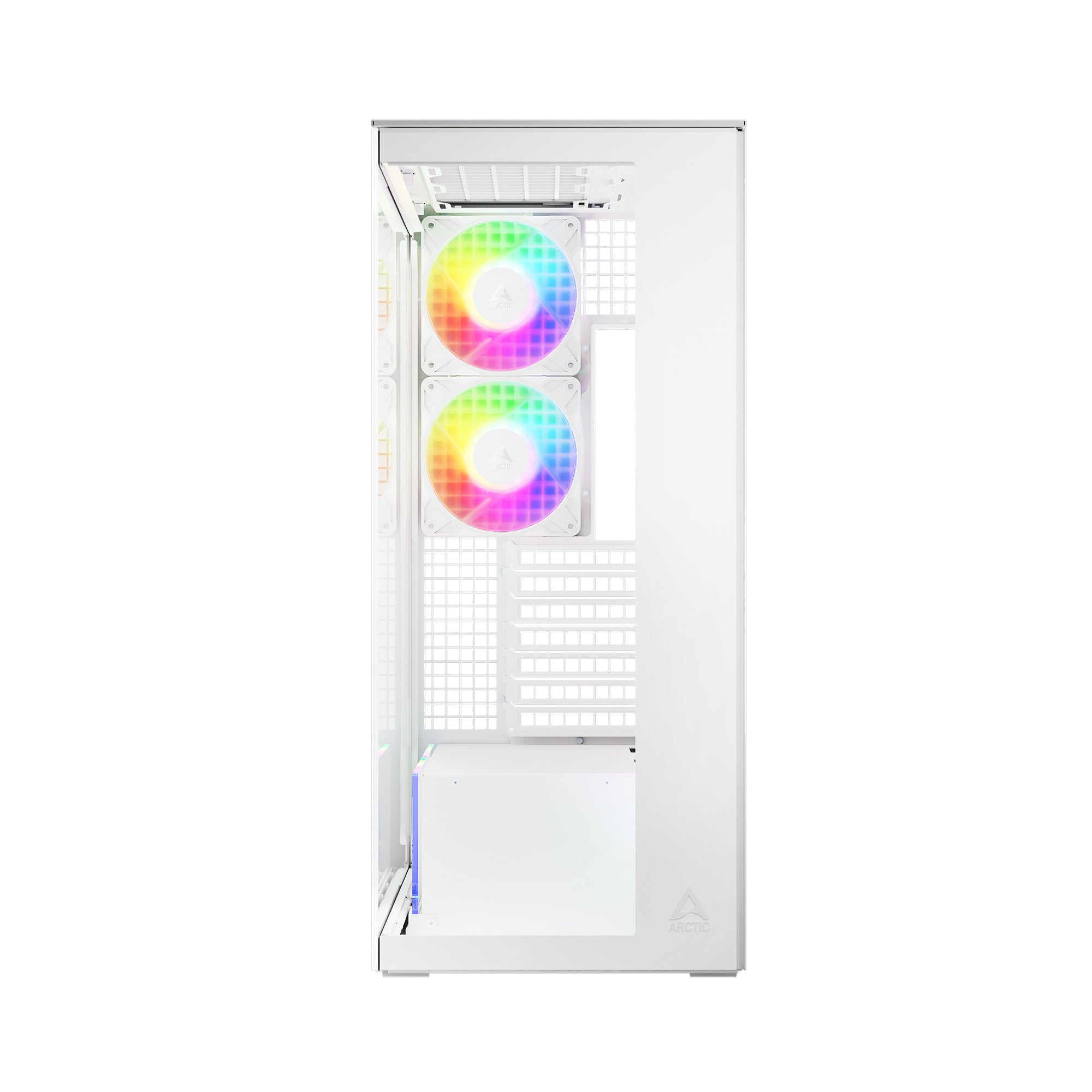 CARCASA Arctic "Xtender Wh", mid tower, max 8xfan, 3xP14 ProR ARGB si 2xP12Pro ARGB instalate, PSU shroud 24 LED ARGB, USB-C x 1, USB 3.2 x 2, audio+mic, 7 sloturi expans, alb, "ACPCC00014A"