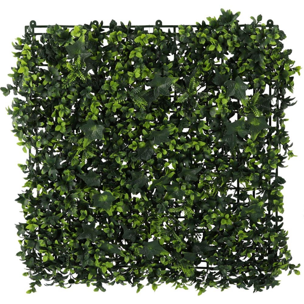 Panou decorativ artificial 50x50 cm, montare pe perete sau gard, iedera, interior/exterior