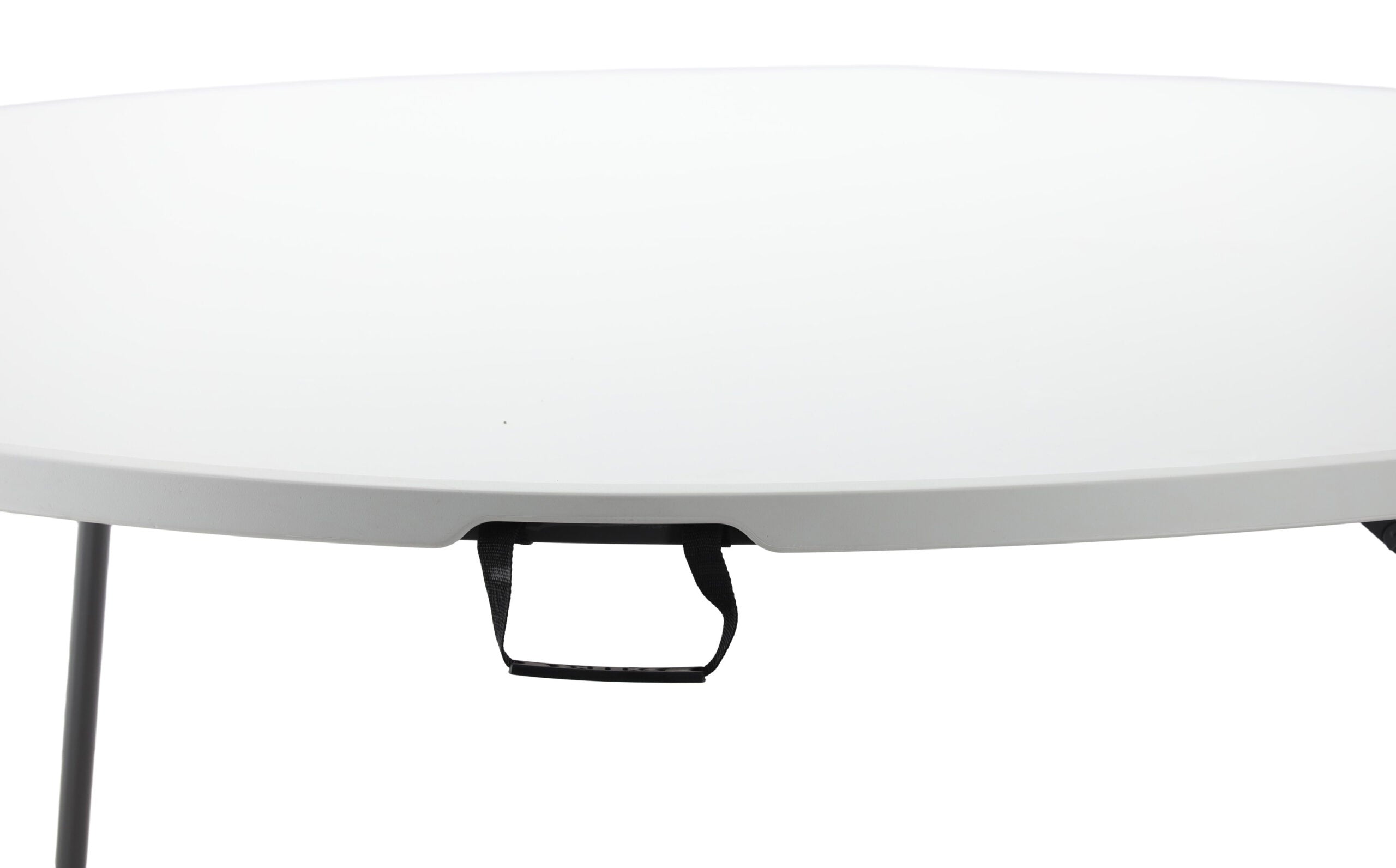 Masa catering rotunda pentru evenimente, pliabila, diametru 180 cm, HDPE, cadru metalic, alb