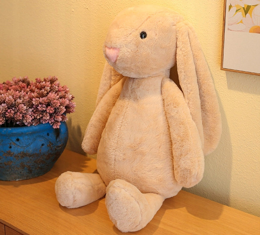 Jucarie plusata iepuras gigant, din plus moale, 60 cm sezut - 120 cm total, maro