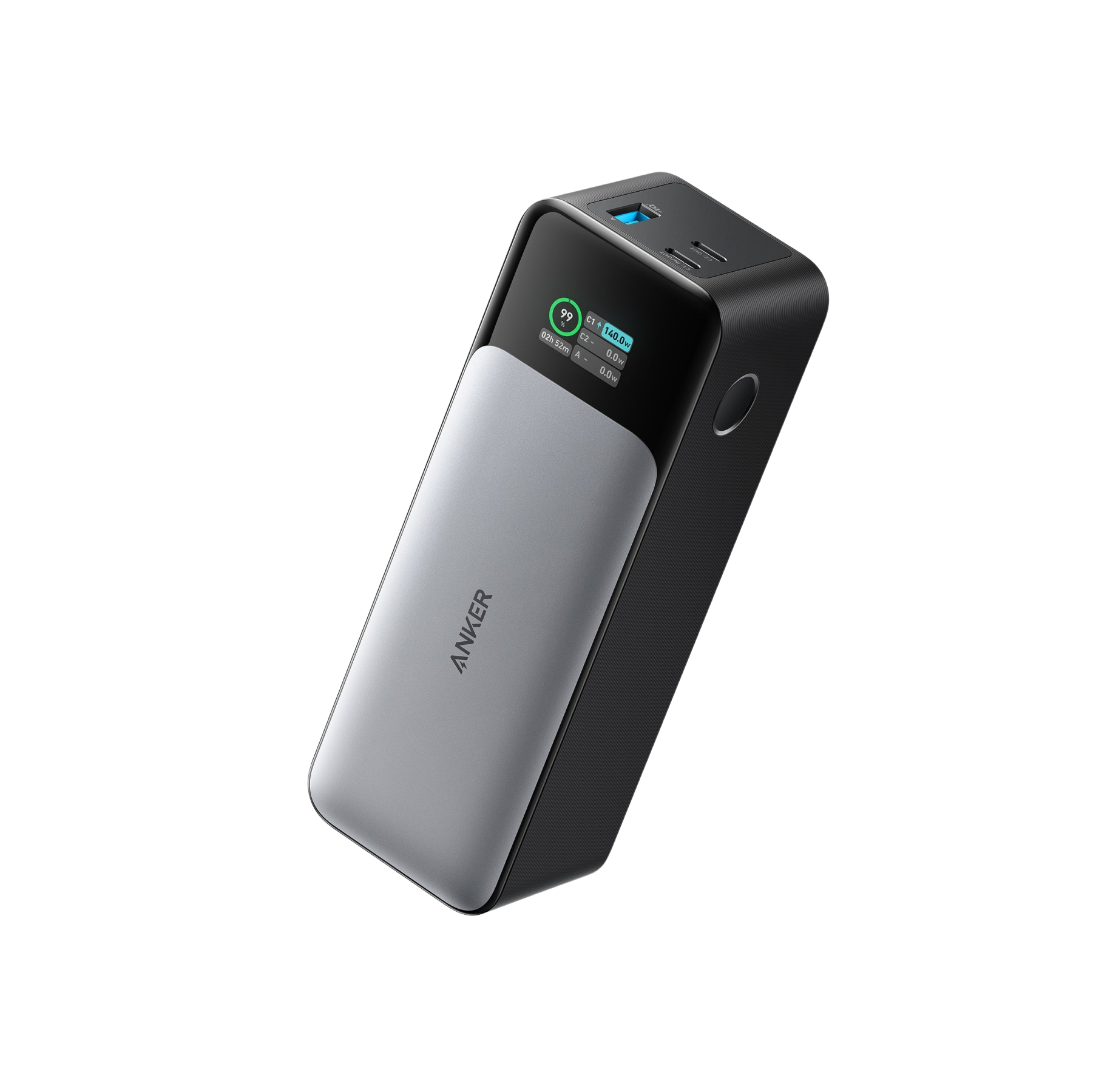 POWER BANK Anker "737" 24000mAh, 140W , 1 x USB, 2 x USB Type-C, LED pt. status baterie, 5V/3A, negru, "A1289011" - 0194644098728