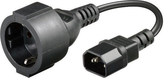 CABLU alimentare GEMBIRD adaptor intrare C14 (tata) la iesire Schuko (mama), 10A, bulk, black, "PC-SFC14M-01"