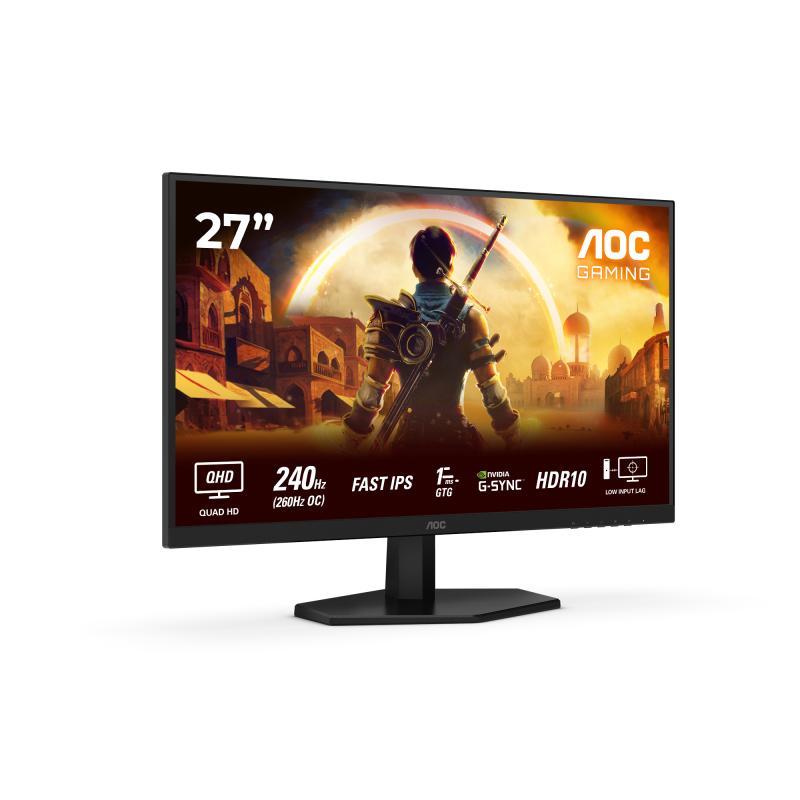 Monitor AOC 27" Q27G42ZE, Diagonal (inch): 27, Diagonal (cm): 68, Aspect ratio: 16:9, Panel: Fast IPS, Resolution: 2560x1440, Refresh Rate: 260Hz, Response time GtG: 1ms, Response time MPRT: 0.3ms, Brightness (max): 300 cd/m², Contrast (static) : 1000:1, 