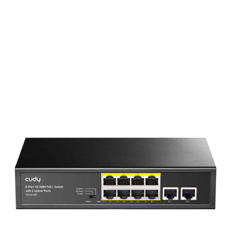 Cudy 8-Port 10/100M PoE+ Switch 2 Uplink (cudy 8-Port 10/100M Pse RJ-45  +2 RJ45 10/100M Uplink Port Unmanaged PoE+ Switch)