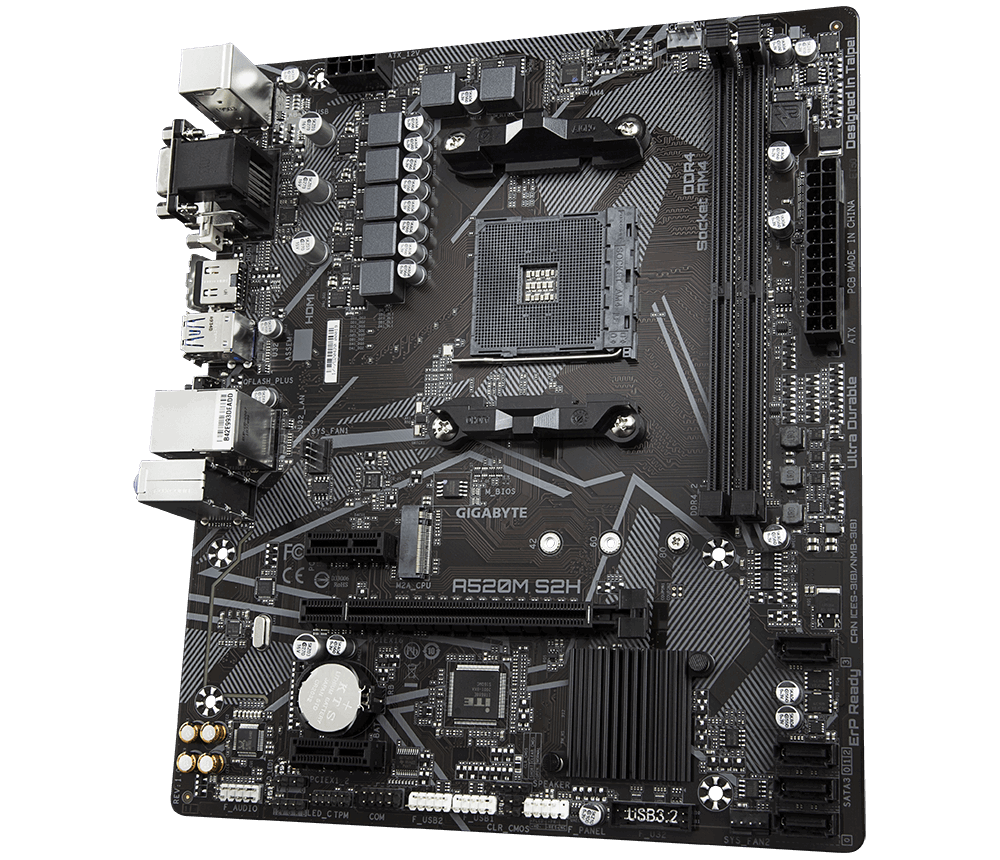 PLACA de BAZA Gigabyte "A520M S2H", skt AM4, mATX, AMD A520, 2 x DDR4, max. 64 GB, 4 x SATA, 1 x M.2, 7.1, "A520M S2H"