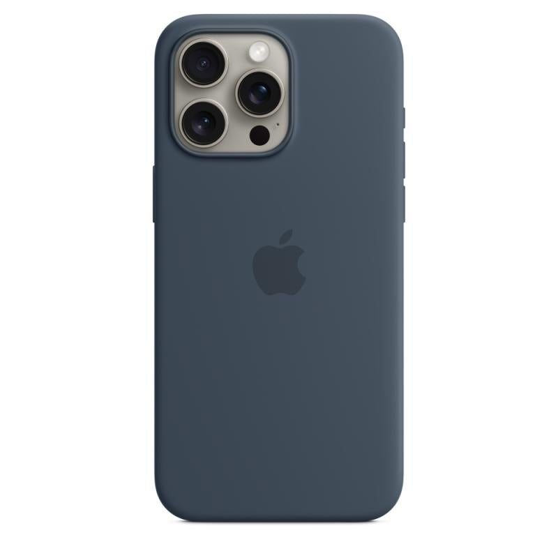 iPHONE Case 15 Pro Max Silicone Bl (iPhone 15 Pro Max Silicone Case with MagSafe - Storm Blue)