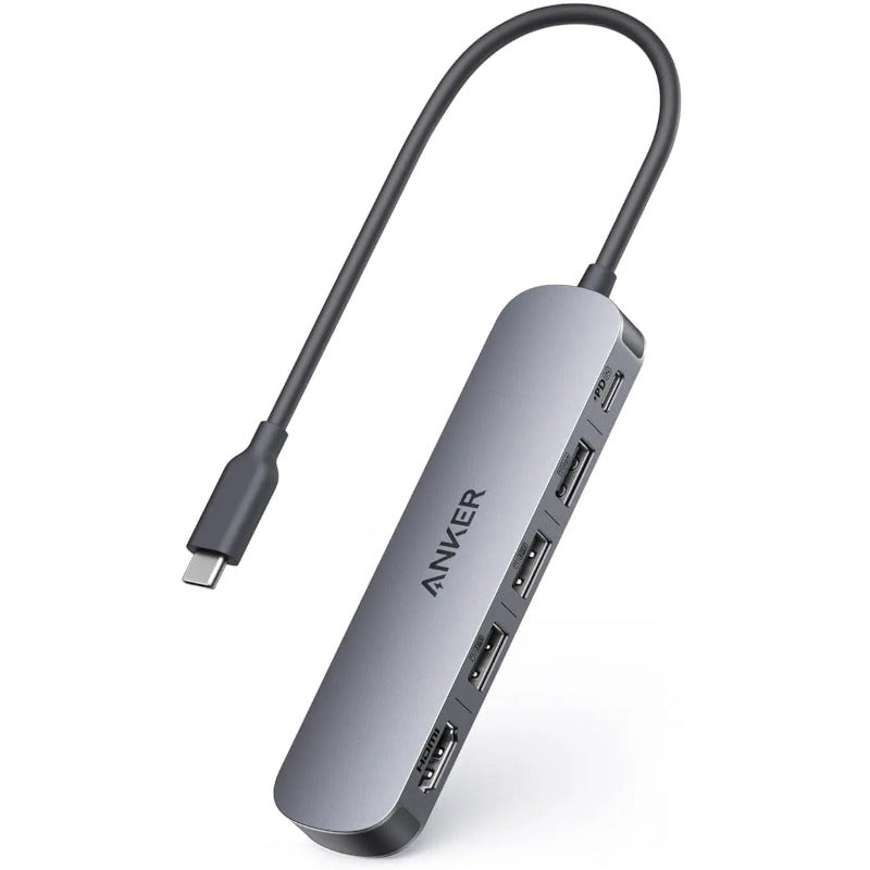 DOCKING Station Anker 5-in-1, porturi: 1 x USB-C, 3 x USB-A, 1 x HDMI 4K la 30Hz, PD 90W, conectare prin USB-C, gri, "A8357HA0" (timbru verde 0.18 lei - 0194644289133