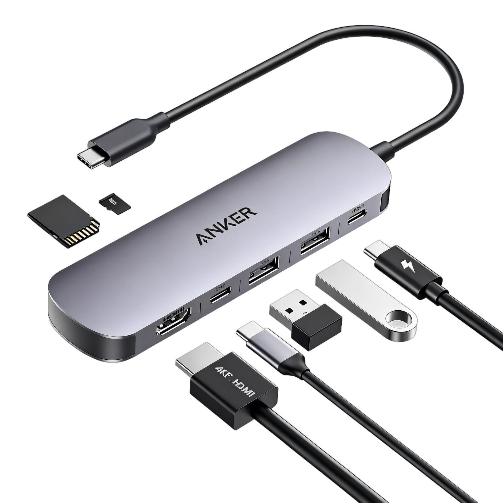 HUB Anker, 7-in-1,4K HDMI, gri "A83D2HA1" -0194644271732