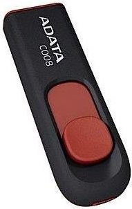 MEMORIE USB 2.0 ADATA 32 GB, retractabila, carcasa plastic, negru / rosu, "AC008-32G-RKD"