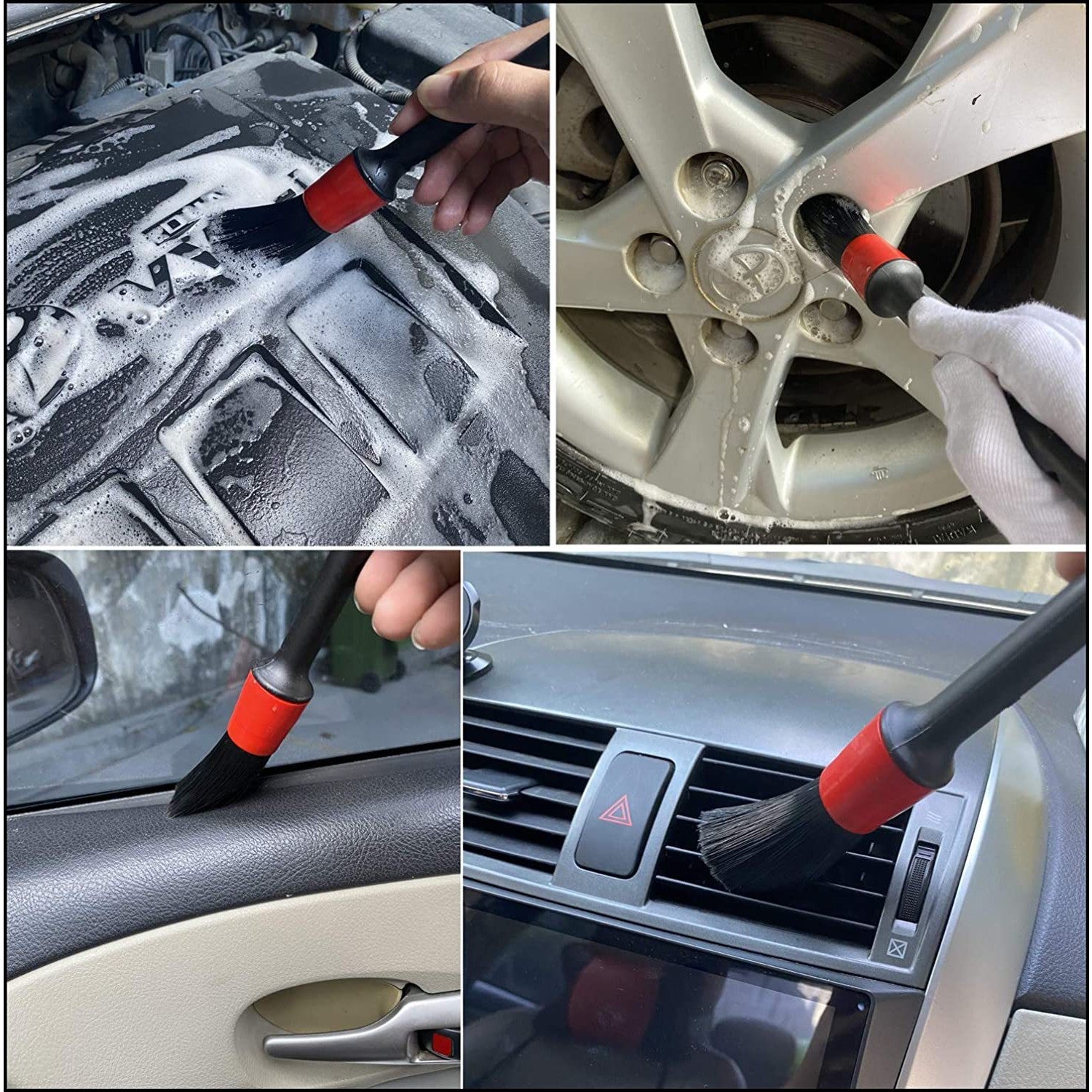 Accesorii pentru Curatare Auto, Flippy, Set 35 bucati, Accesorii pentru Detailing Auto, Accesorii pentru Curatare Auto in Interior si Exterior, Multicolor