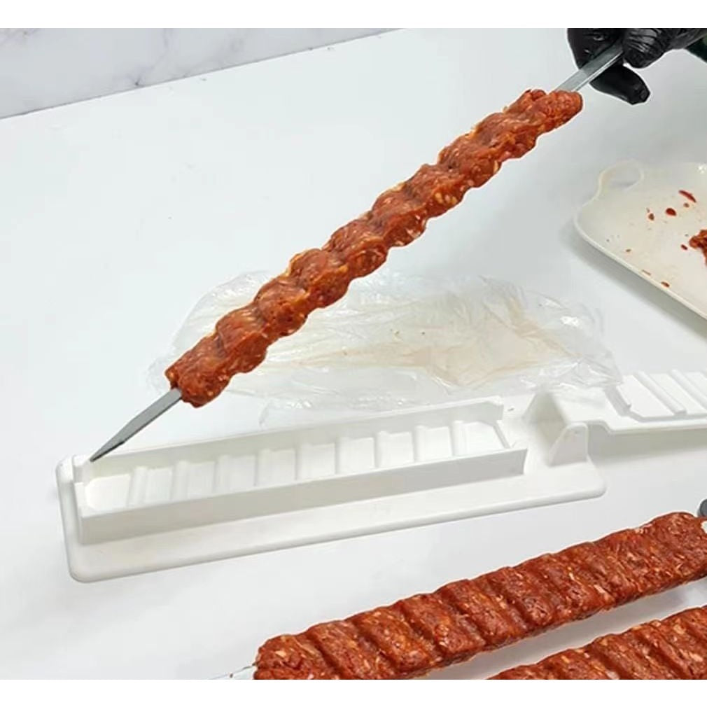 Presa pentru Carne, pentru Kebab, cu Maner, din ABS, 29 x 7.5 x 2.6 cm, Alb