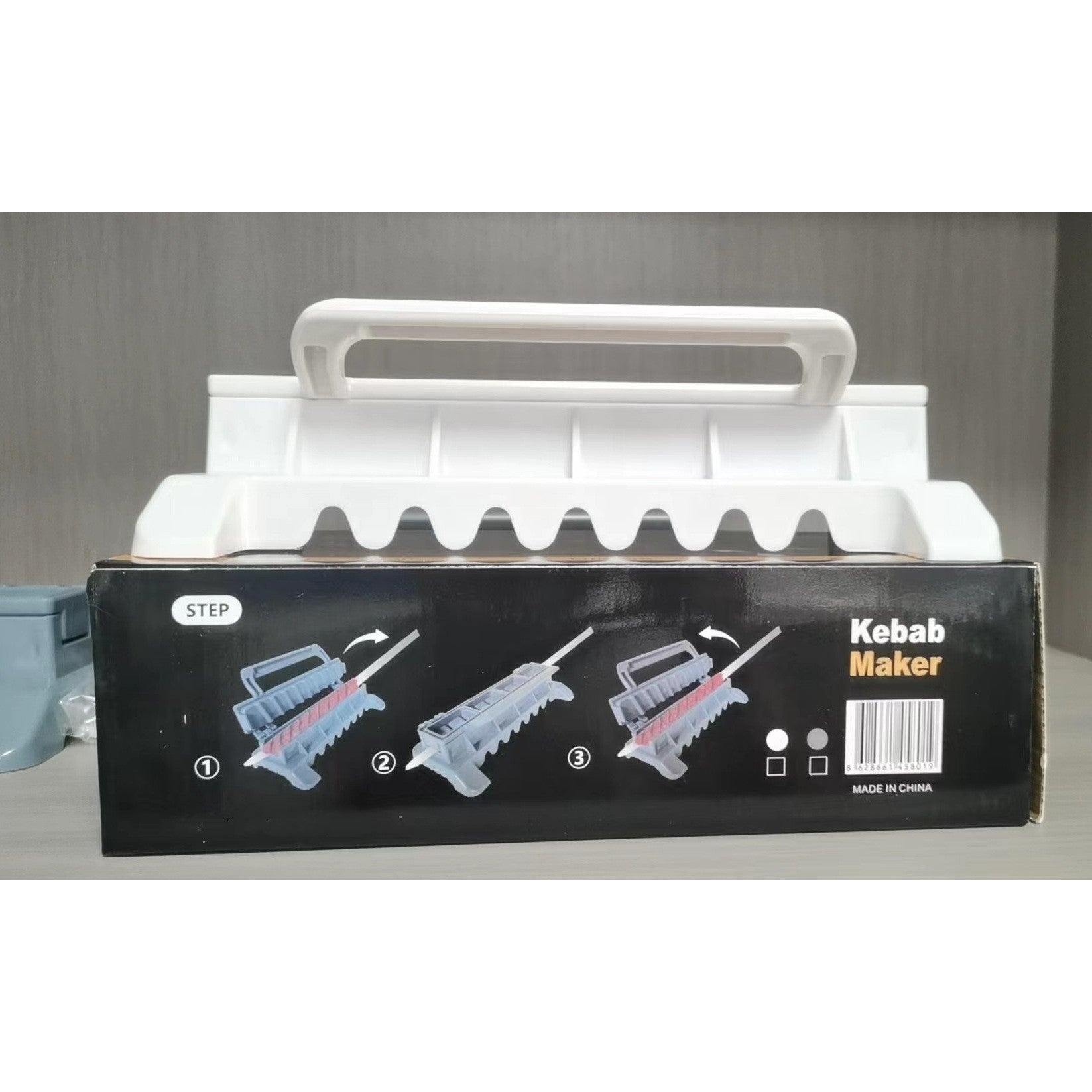 Presa pentru Carne, pentru Kebab, cu Maner, din ABS, 29 x 7.5 x 2.6 cm, Alb