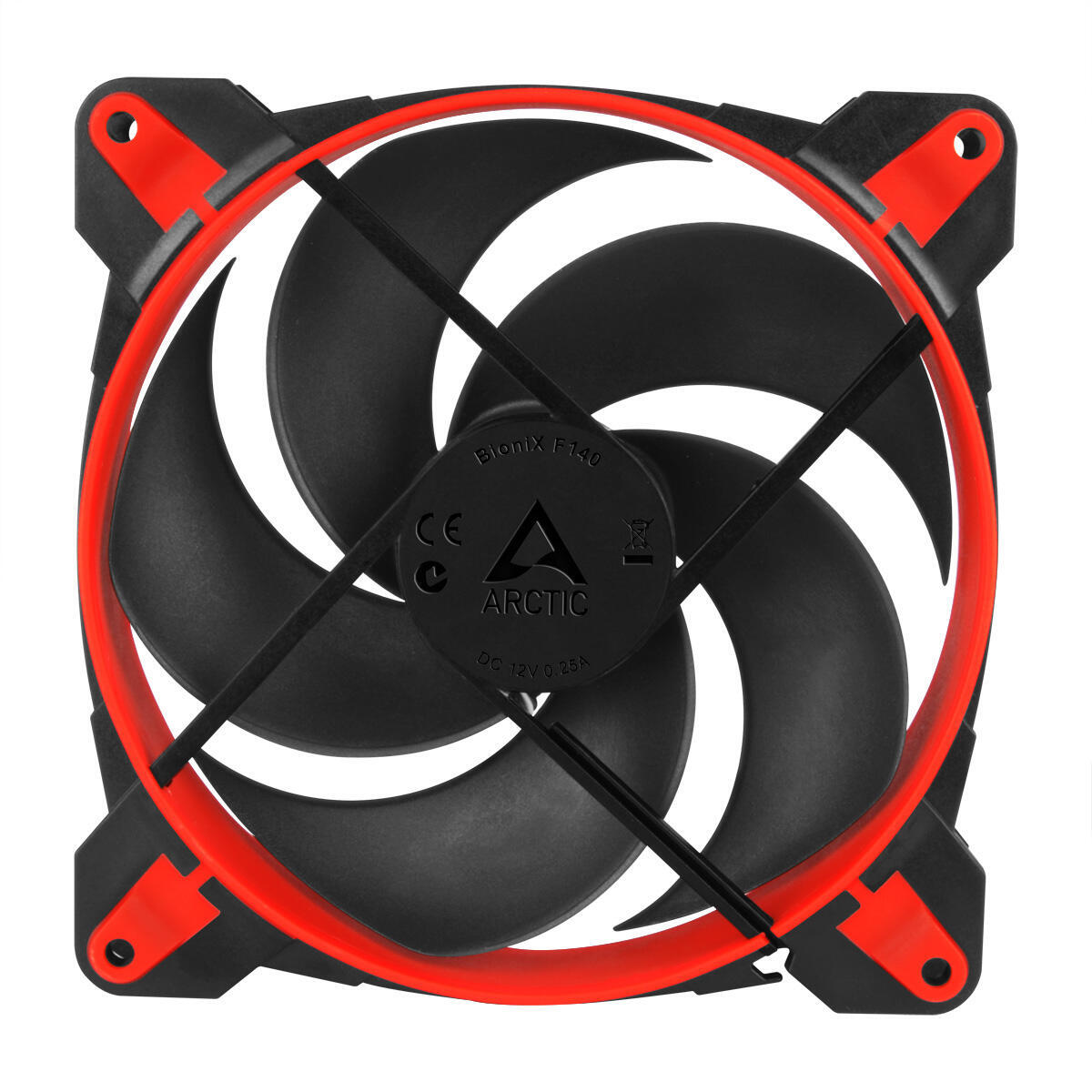 VENTILATOR ARCTIC PC, BIONIX P140 , 140x140x28mm, w/ PWM &amp; cablu PST, high static pressure, RED, "ACFAN00127A"