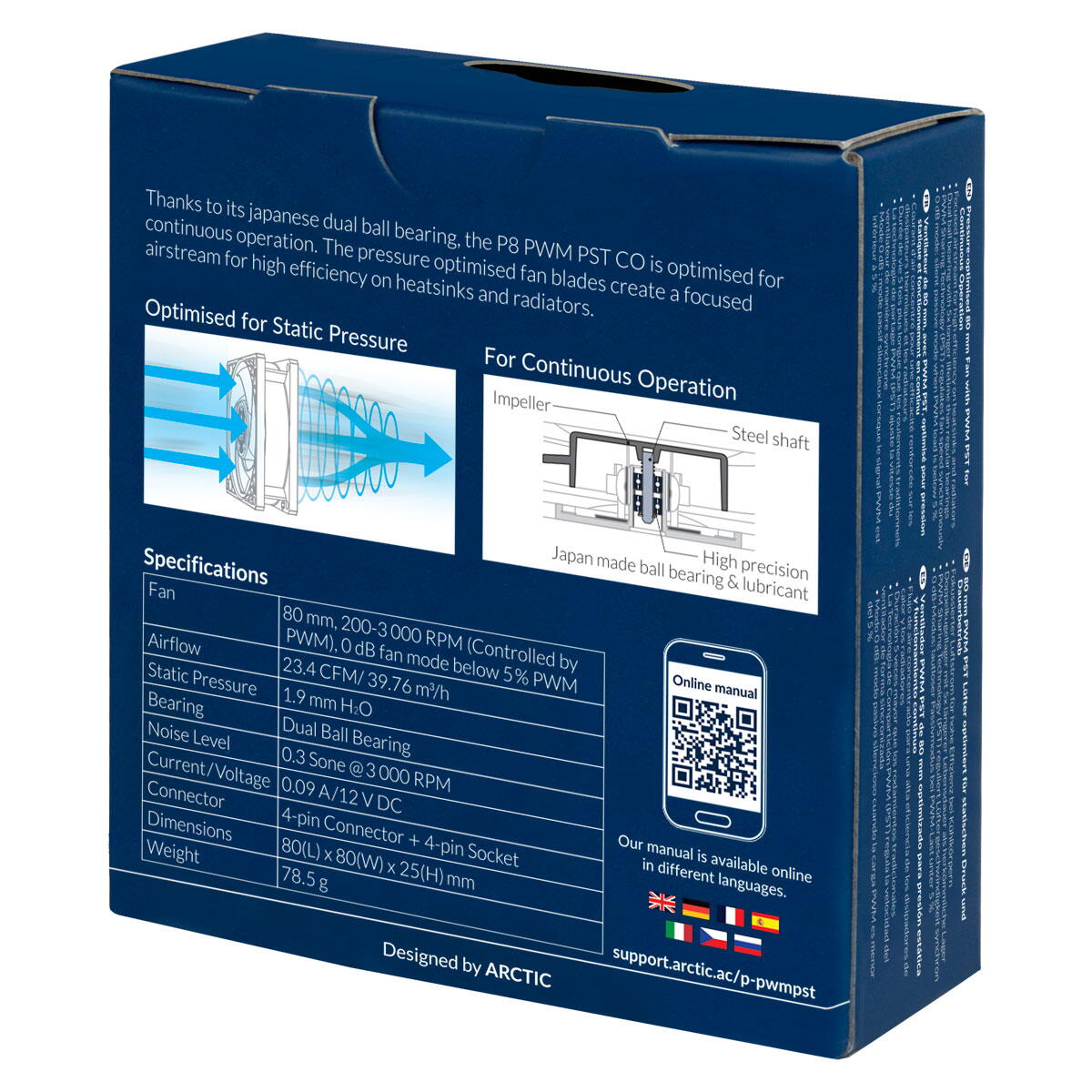 Ventilator ARCTIC P8 PWM PST CO, 80 mm, 3000 rpm "ACFAN00151A"