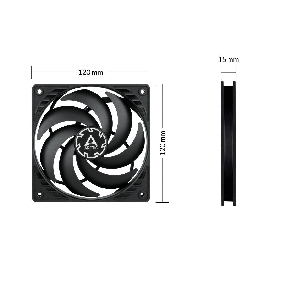 VENTILATOR ARCTIC PC, P12 SLIM PWM PST , 120x120x25mm, w/ PWM &amp; cablu PST, low noise FD bearing, high static pressure, "ACFAN00187A"
