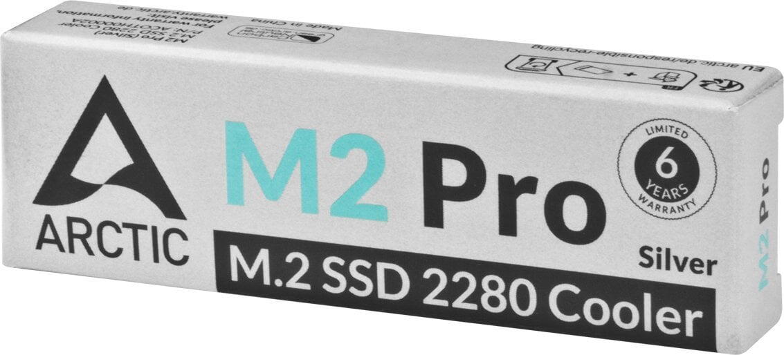 Cooler pasiv pentru SSD Arctic "M2 Pro", 2x thermal pad inclus, Aluminiu, compatibil SSD M.2, argintiu, "ACOTH00002A"