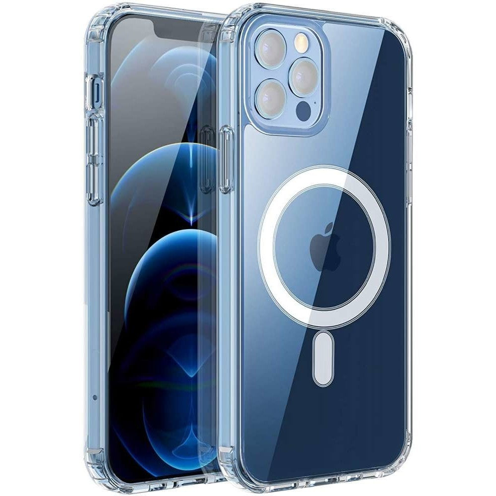 Husa protectie pentru iPhone 11 Mag Safe, 2 in 1 incarcare si magnet, Silicone, Transparenta