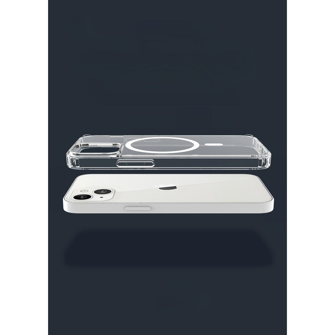 Husa protectie pentru iPhone 12 Mag Safe, 2 in 1 incarcare si magnet, Silicone, Transparenta