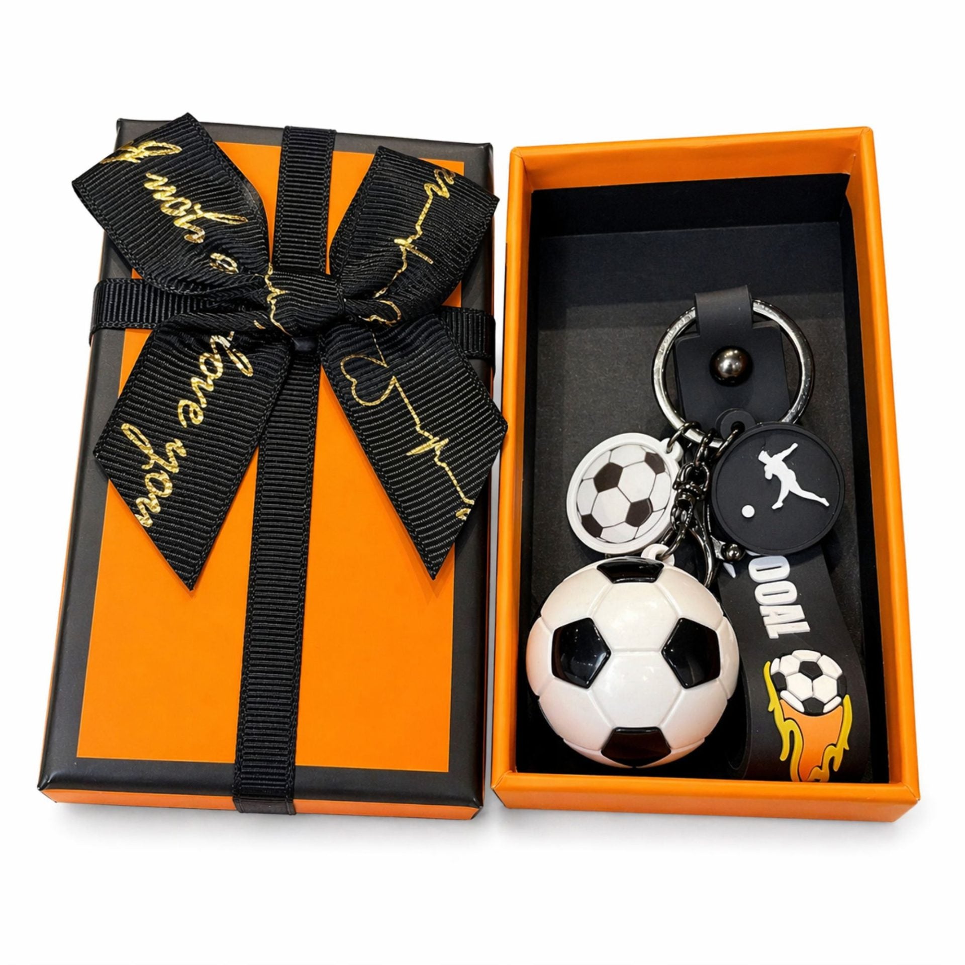 Breloc Chei, Model Minge de Fotbal,Pandantiv Minge, Cupa Mondiala, Accesoriu Pentru Chei si Rucsac, Cutie Cadou, Material Acril, 50 g, Alb/Negru