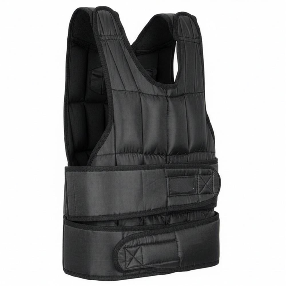 Vesta fitness cu greutati 10 kg, umplutura reglabila din nisip fier, 58x40 cm, negru