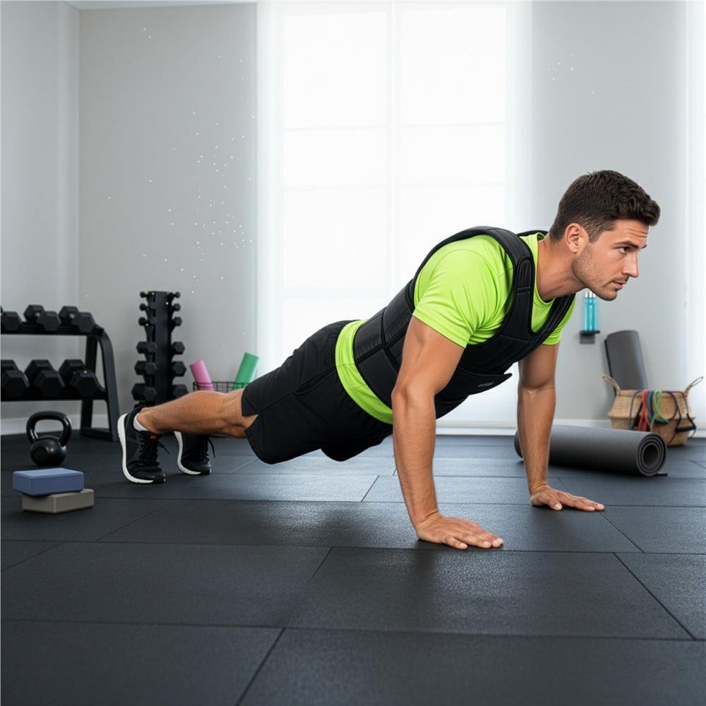 Vesta fitness cu greutati 10 kg, umplutura reglabila din nisip fier, 58x40 cm, negru