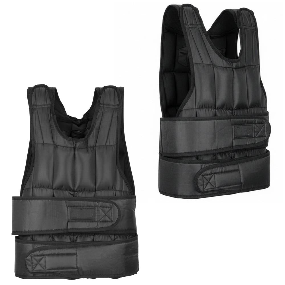 Vesta fitness cu greutati 10 kg, umplutura reglabila din nisip fier, 58x40 cm, negru