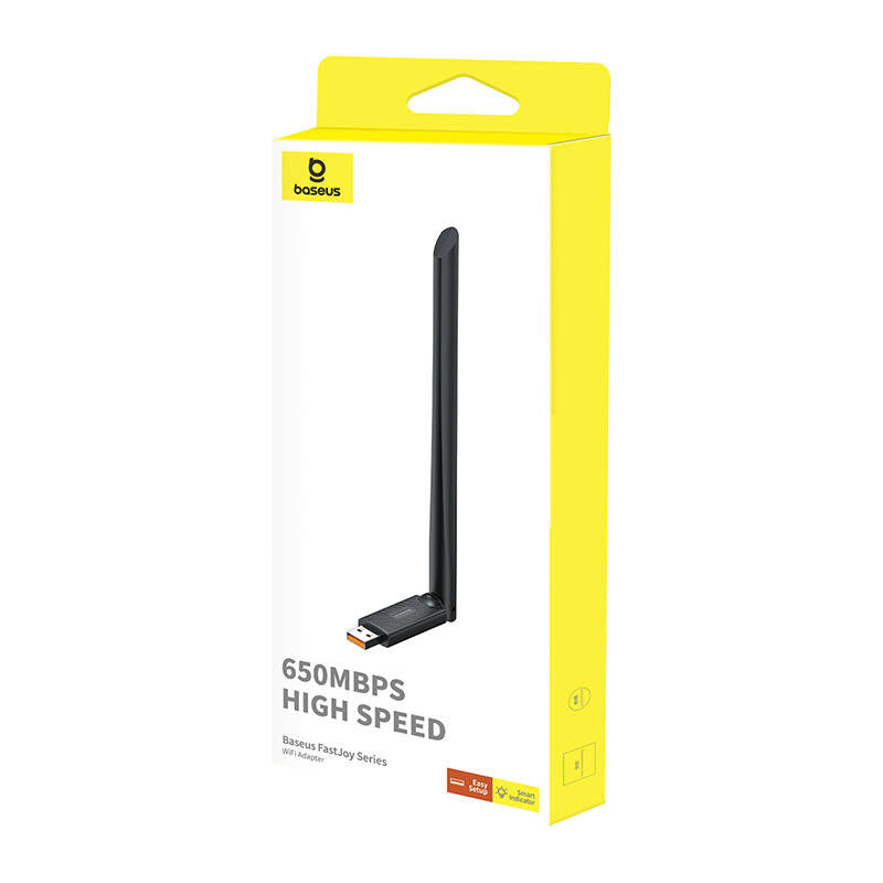 ADAPTOR RETEA Baseus FastJoy, extern wireless 2.4 GHz, USB 2.0, port, 650 Mbps, antena externa x 1, "B01317600111-02" - 6932172651039