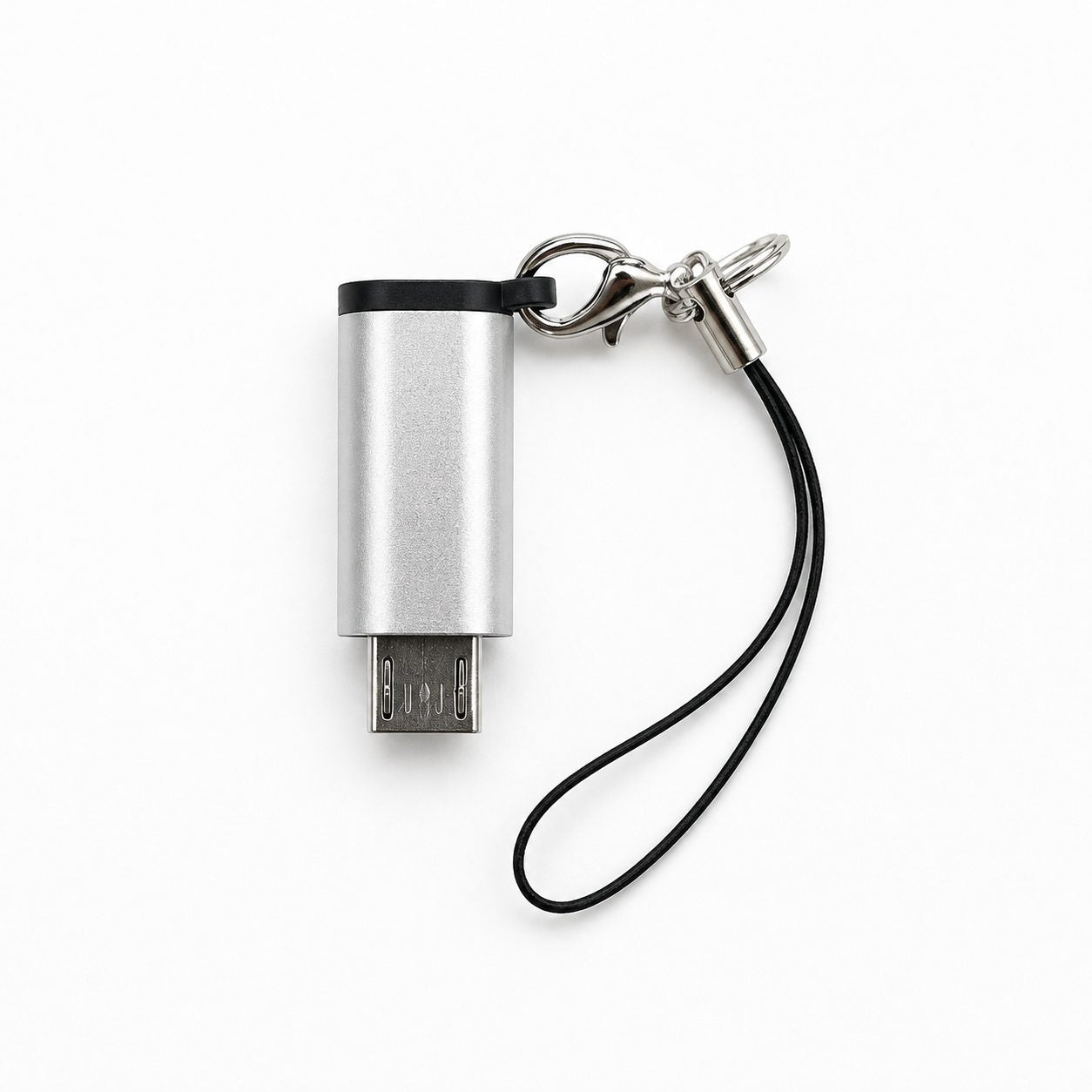 Adaptor Type C (mama) to micro USB (tata) cu Agatatoare Breloc inclusa, Argintiu