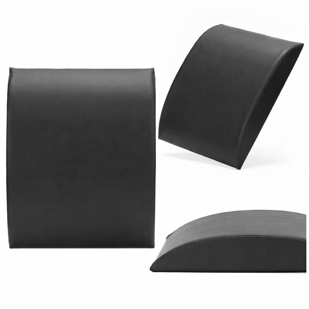 Suport lombar fitness pentru abdomene, spuma si MDF, 38x30x8 cm, negru