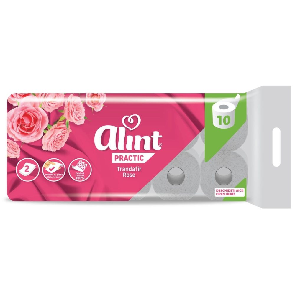 Alint Hartie Igienica Practic 10ROLE 2STR Trandafir
