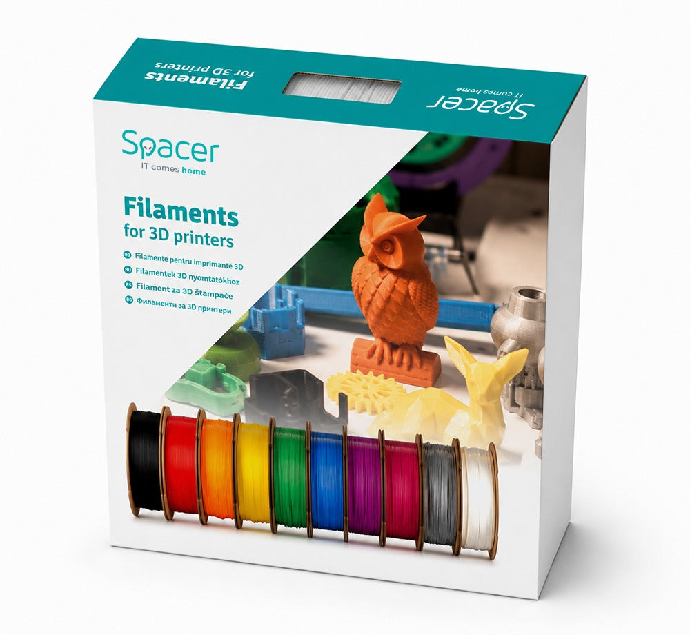 FILAMENT Spacer pt. imprimanta 3D - PLA, 1.75mm diamentru, 1Kg / bobina, aprox. 330m, topire 195-235 grC, blue, "SPPF-3DP-PLA1.75-01-BL"