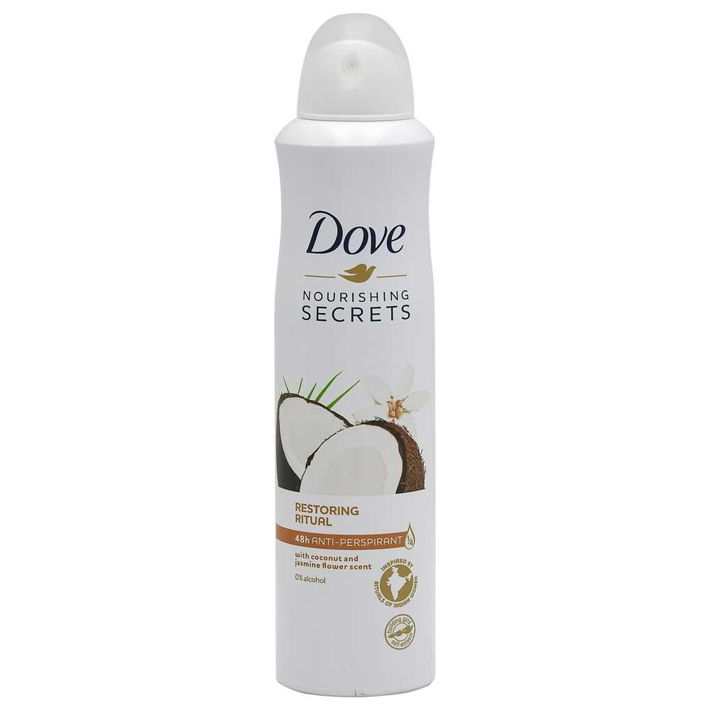 Antiperspirant Deodorant Spray, Dove 48 h, 250 ml, Restoring Ritual Coconut