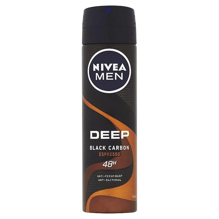 Antiperspirant Deodorant Spray, Nivea, 150 ml Men Deep Black Carbon Expresso