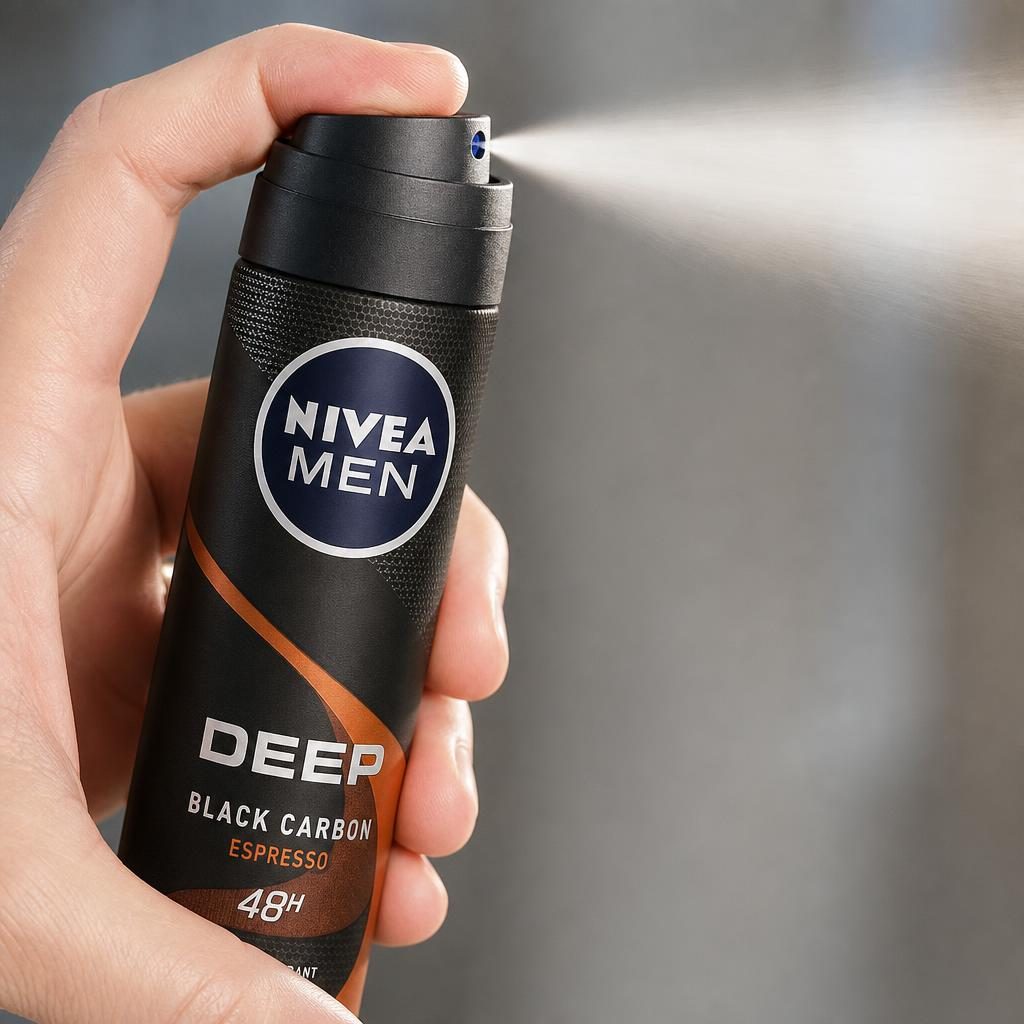 Antiperspirant Deodorant Spray, Nivea, 150 ml Men Deep Black Carbon Expresso