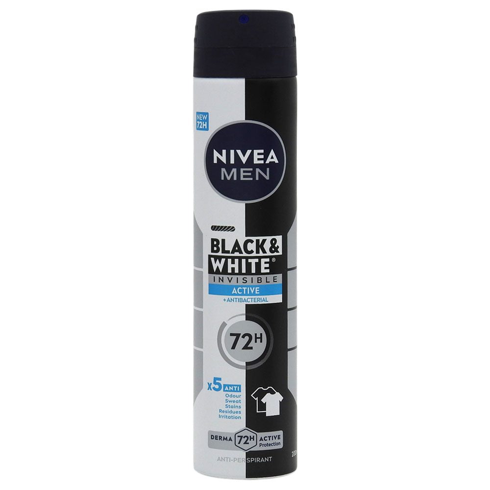 Antiperspirant Deodorant, Nivea, 200 ml Men Invisible Bw Active