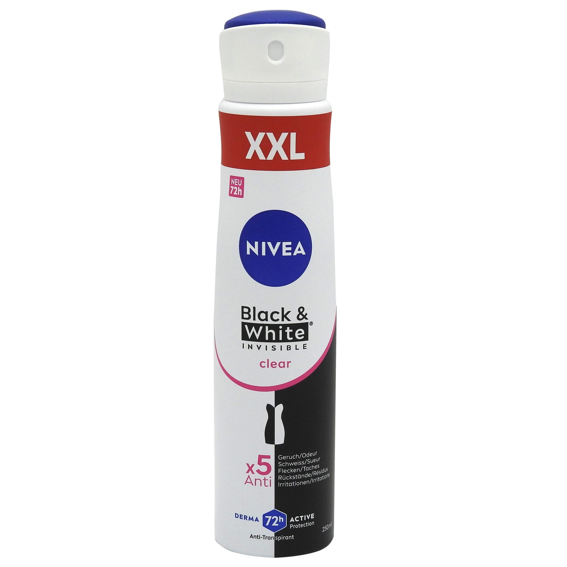 Antiperspirant Deodorant, Nivea, 250 ml Invisible Bw Clear