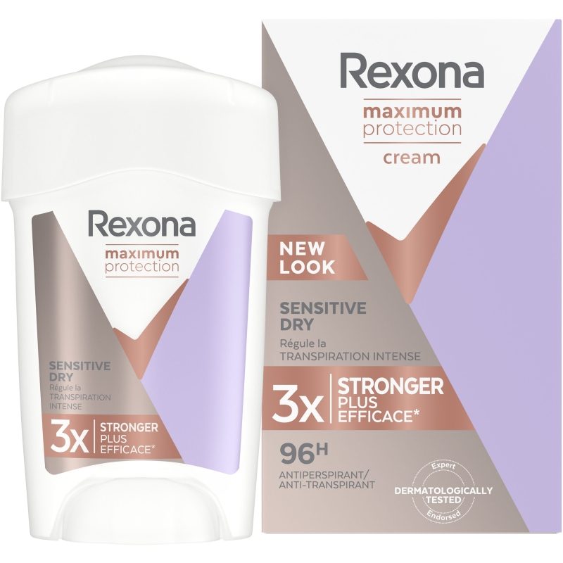 Antiperspirant Stick Crema, Rexona Maximum, Protectie 96 h, 45 ml Sensitive Dry