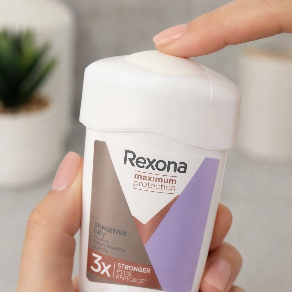 Antiperspirant Stick Crema, Rexona Maximum, Protectie 96 h, 45 ml Sensitive Dry