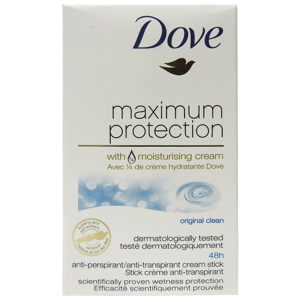 Deodorant Antiperspirant Stick, Crema Dove 48h, 45 ml, Max pro Original Clean