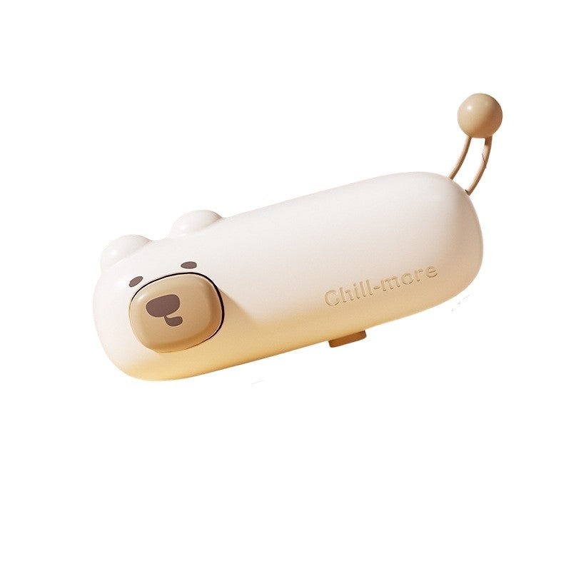 Aparat de Sigilat Ambalaje, Incarcare USB Tip C, 400 mAh, 10.2 x 3.7 x 4.3 cm, Model Ursulet, Maro