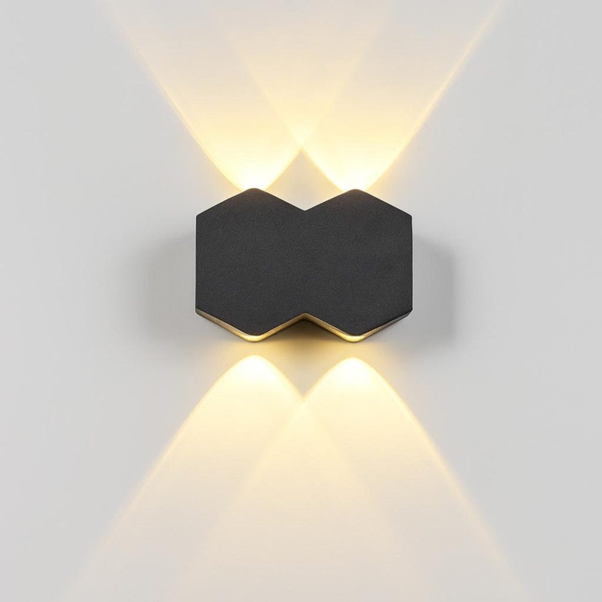 Aplica LED AX231, Exterior si Interior, 4 Surse, 10W, Negru, 3000K