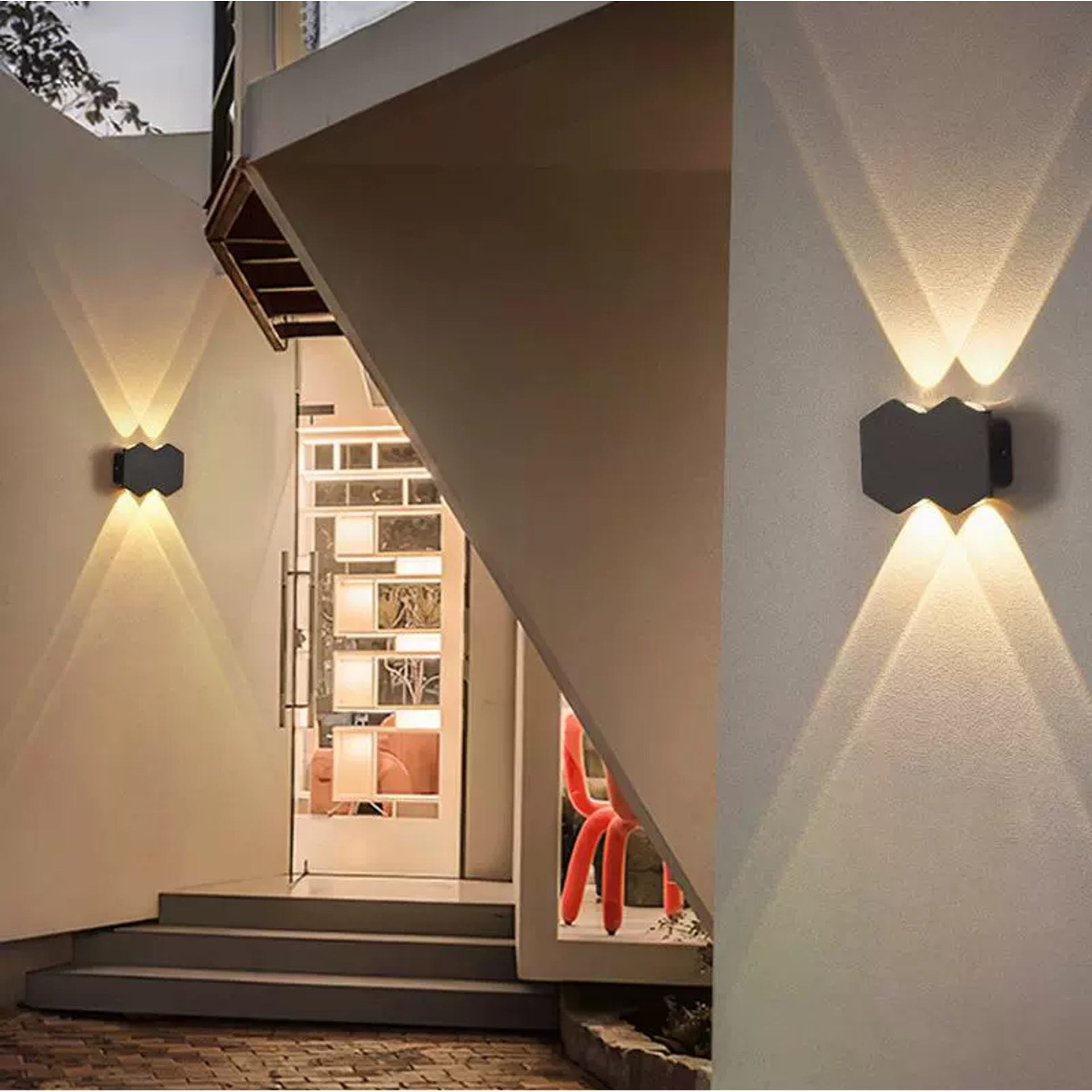 Aplica LED AX231, Exterior si Interior, 4 Surse, 10W, Negru, 3000K