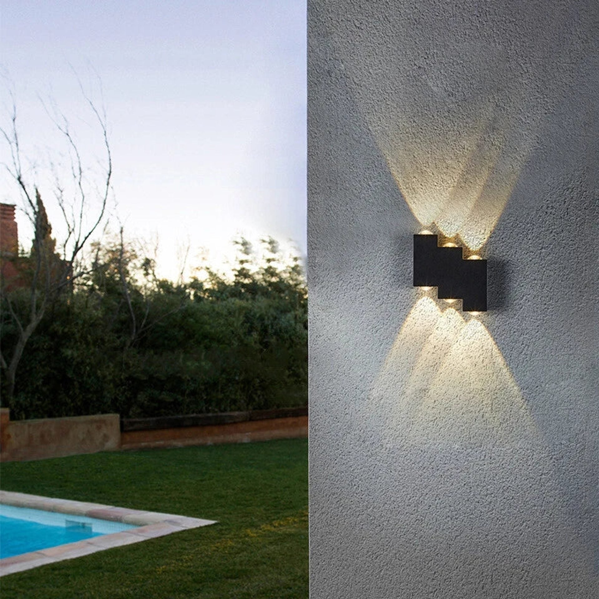 Aplica LED AX232, Exterior, 6 Surse, 6W, Negru, 3000K