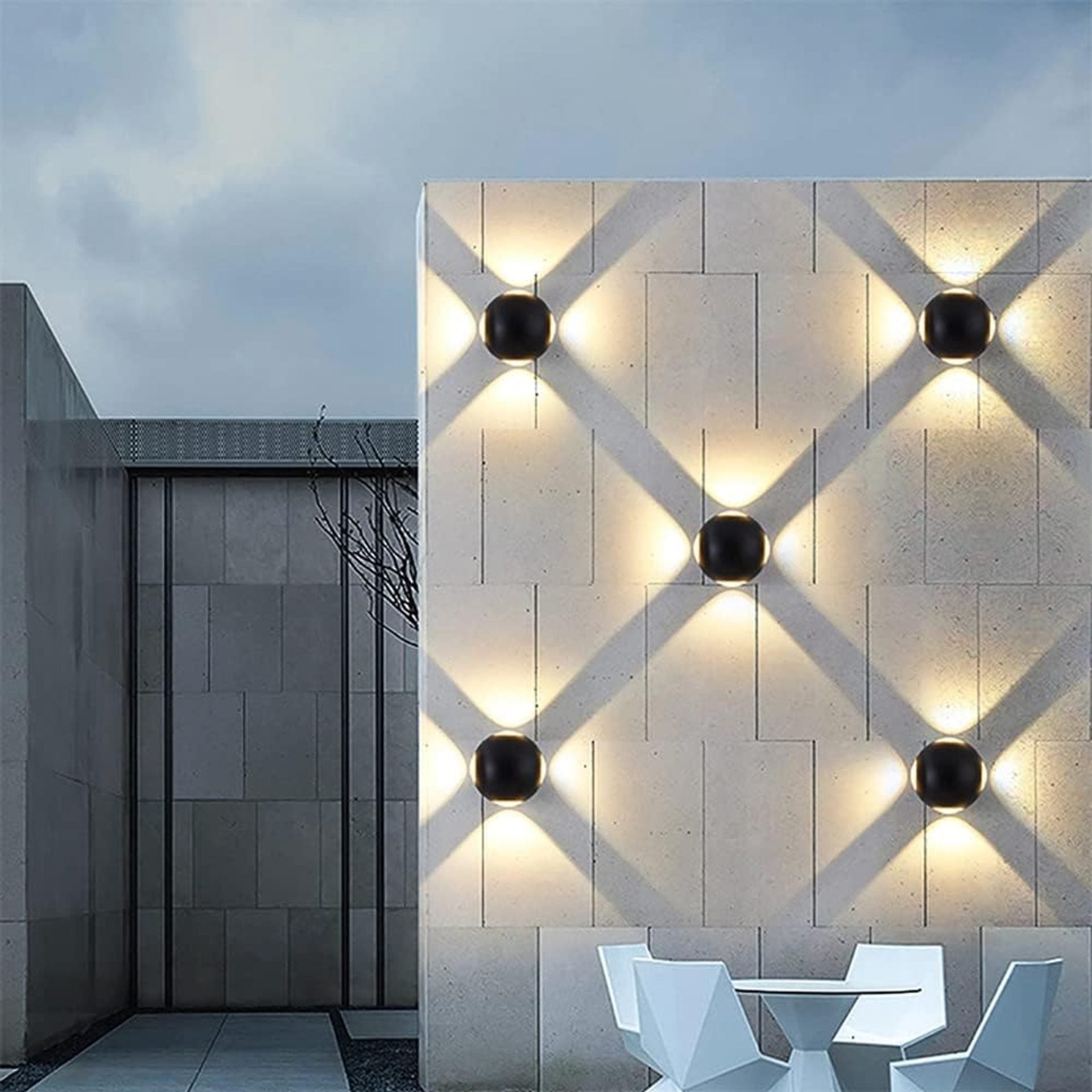 Aplica LED AX240, Exterior, 4 Surse, 4W, Negru, 3000K