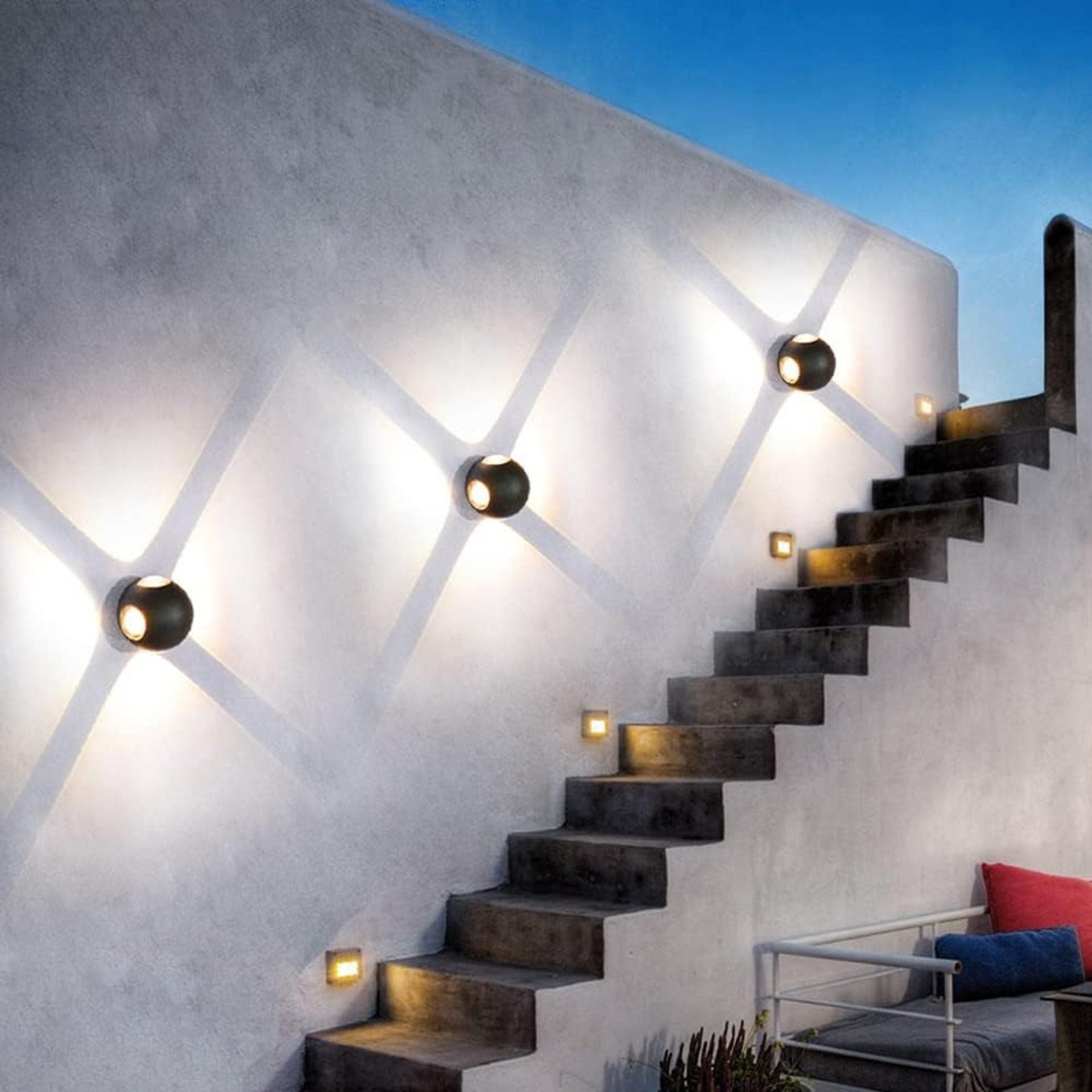 Aplica LED AX240, Exterior, 4 Surse, 4W, Negru, 3000K