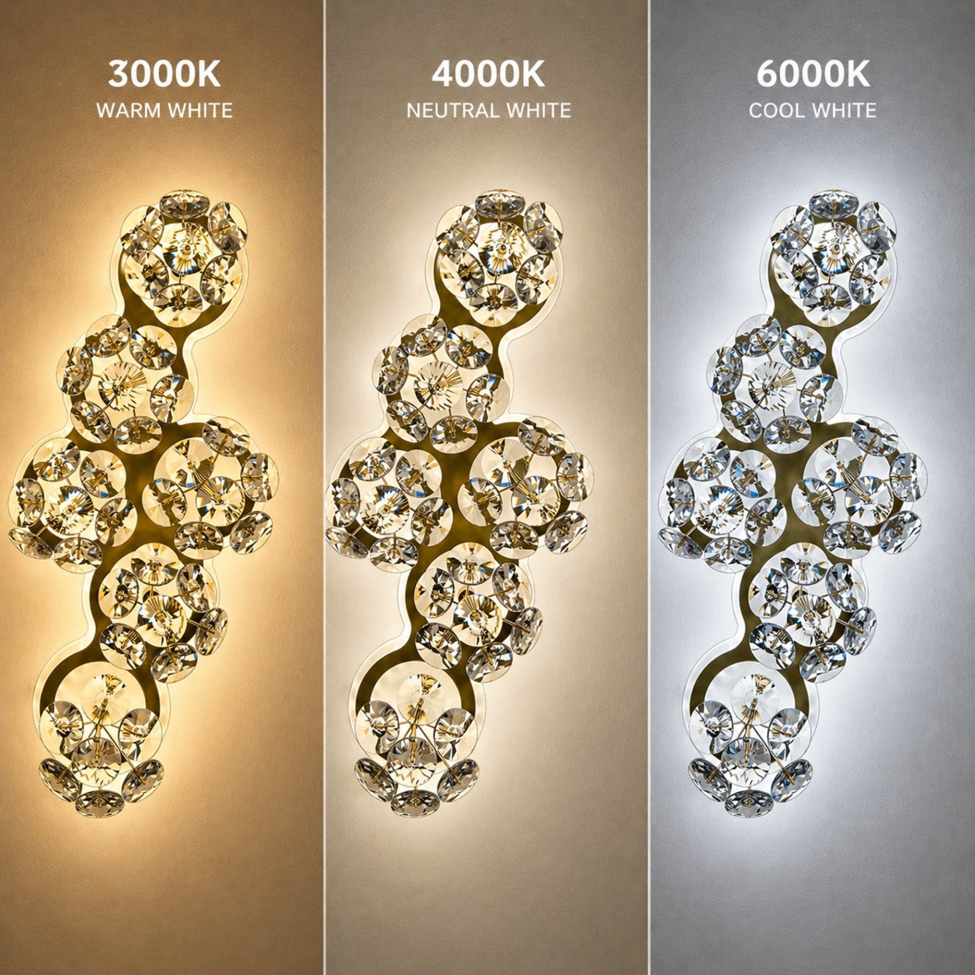 Aplica LED Cristal Decorativa BLOSSOM Lumina Rece/Neutra/Calda Auriu